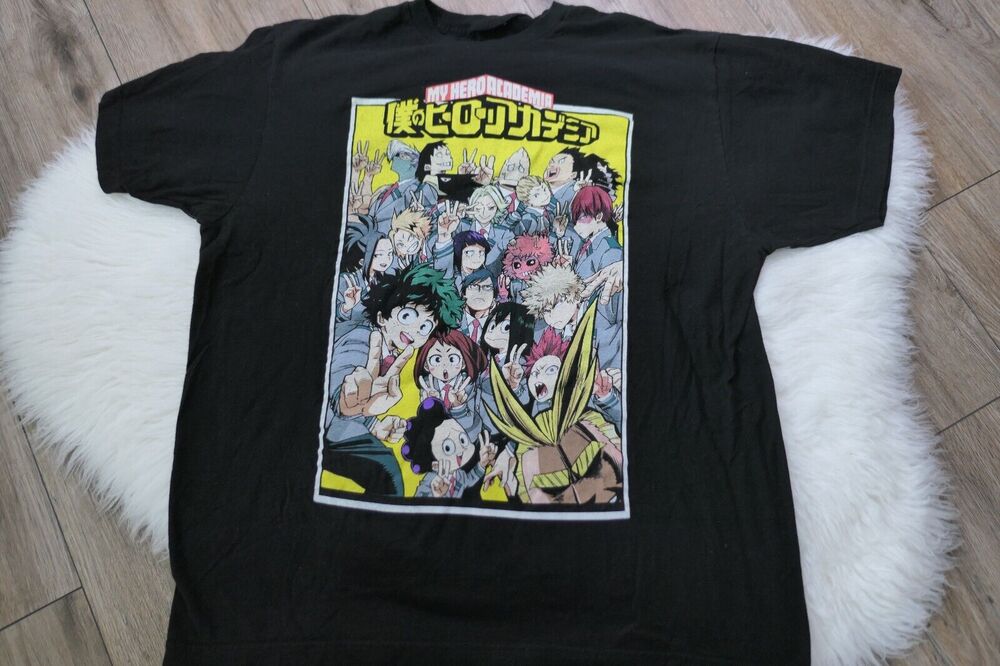 My Hero Academia Men's Group Selfie Peace Sign T-Shirt XL
